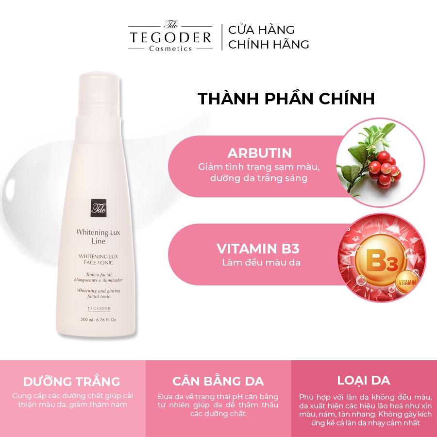 Nước dưỡng da làm mềm mịn và trắng da Tegoder Whitening Lux face tonic 200 ml mã 4991