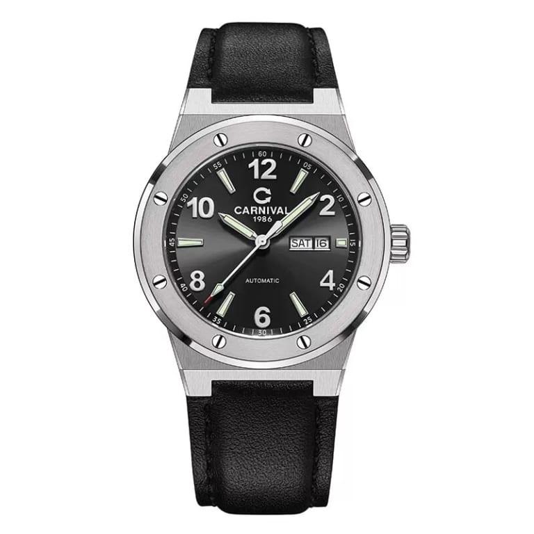 Đồng Hồ Nam Dây Da Carnival 8089G-VT-DD Automatic - Kính Sapphire - Size 42mm - 4 Màu