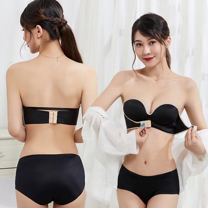 Áo ngực chống tụt cài trước áo lót nữ cúp ngực mặc váy hở vai nâng ngực