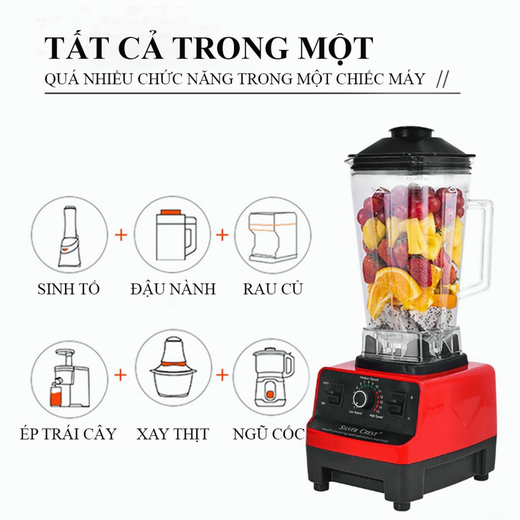 Máy Xay Sinh Tố Công Nghiệp 4500W SC-1589 Cực Mạnh Cối Xay 2L