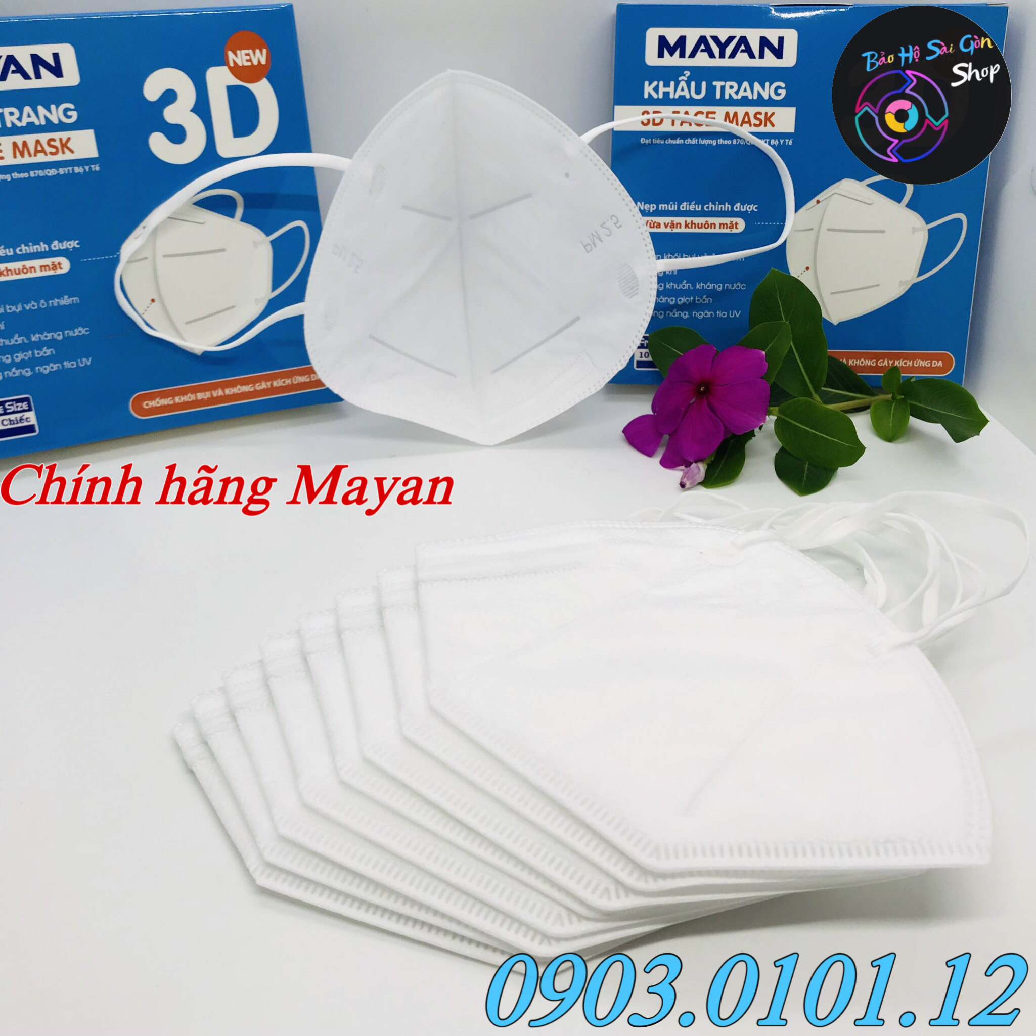 Khẩu trang 3D Mayan chính hãng 5 lớp (hộp 10 cái), 3d mask người lớn kiểu dáng khẩu trang n95