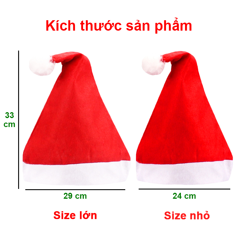 Nón Noel cho bé 0-12 tuổi Baby-S, Mũ Noel họa tiết trơn đơn giản vô cùng xinh xắn – SNOEL017