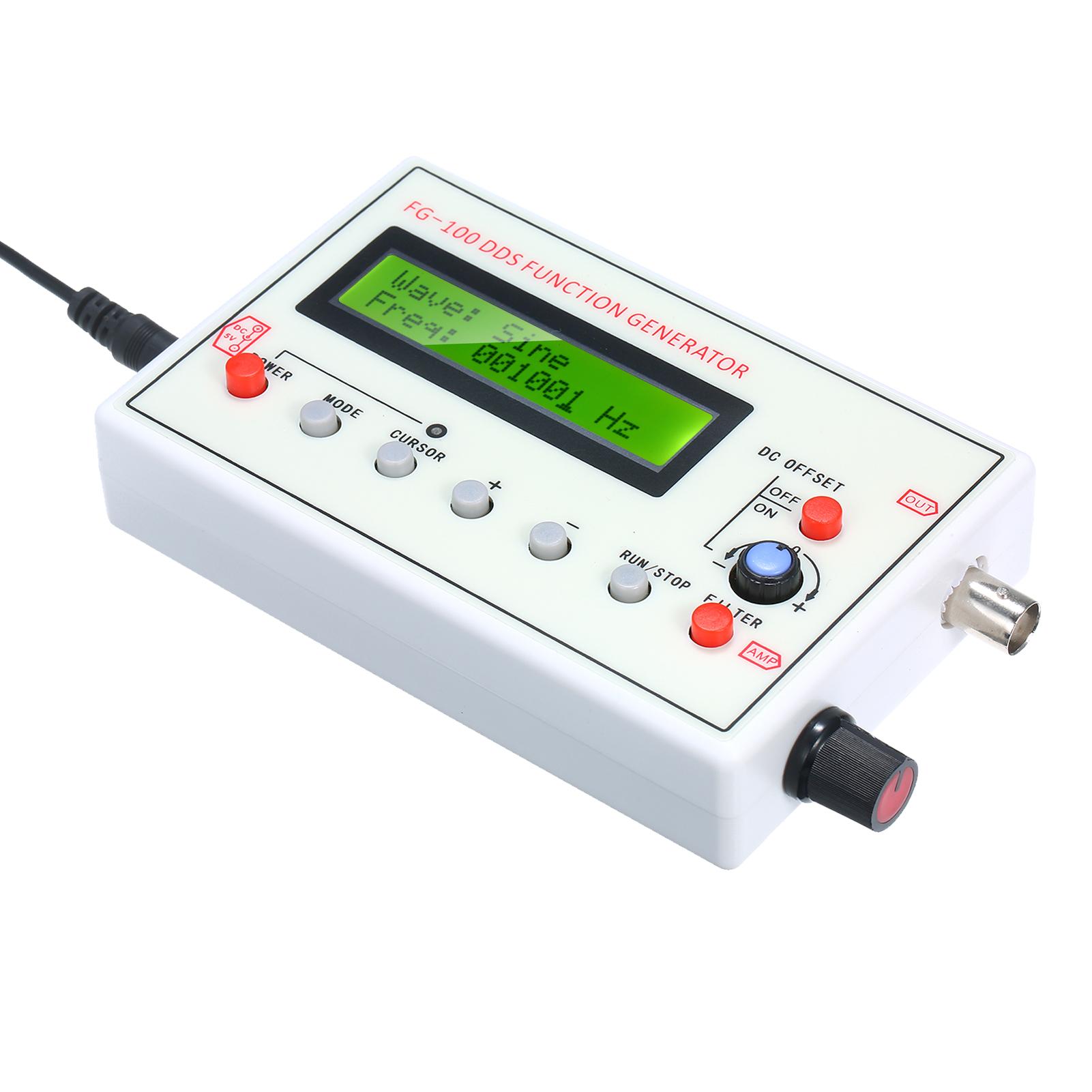 1HZ-500KHZ FG-100 DDS Functional Signal Generator Sine Triangle Square Sawtooth ECG Noise Output Frequency Meter Signal