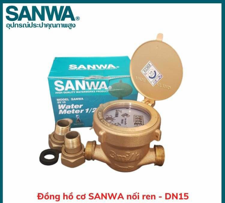 ĐỒNG HỒ ĐO LƯU LƯỢNG NƯỚC SANWA MADE IN THAILAND THÂN ĐỒNG CAO CẤP