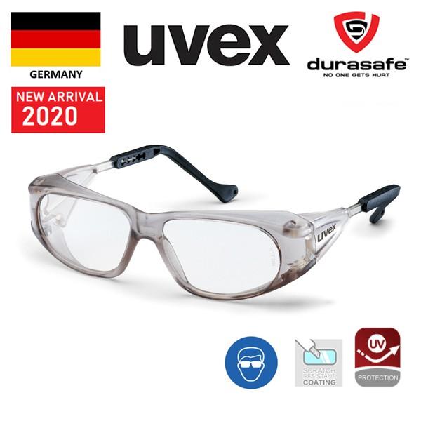 Kính bảo hộ UVEX 9134005 Meteor Safety Spectacle Grey Frame Clear Supravision Len (kèm hộp, khăn lau kính)