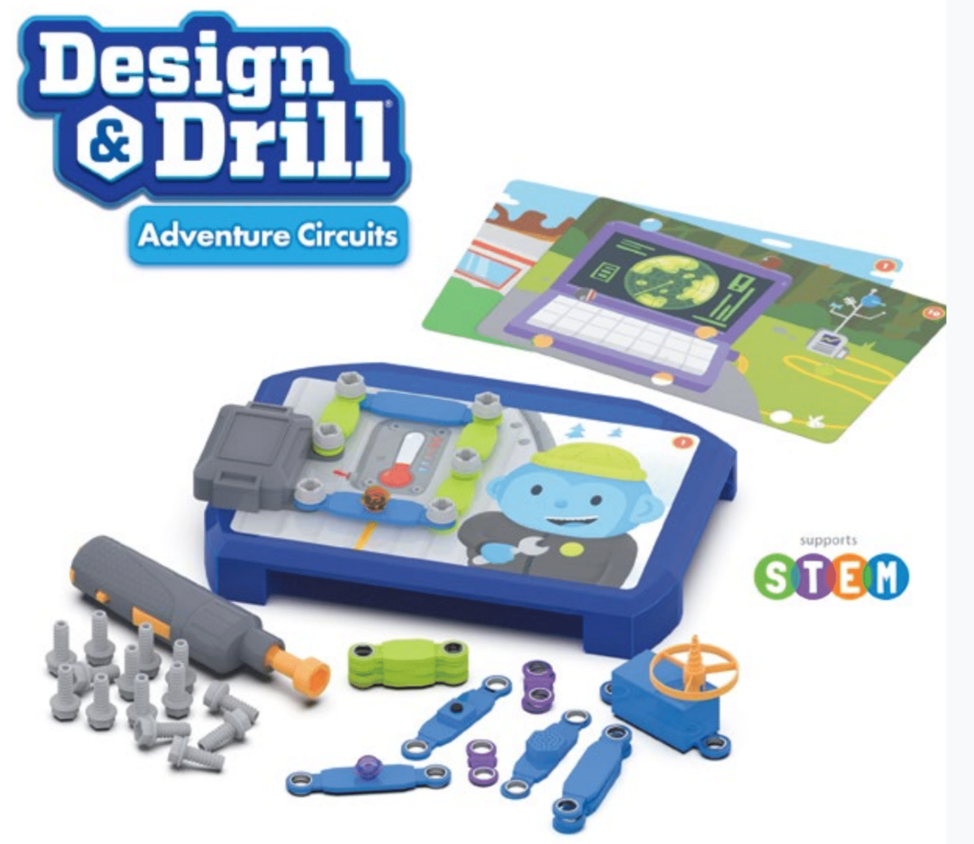 Educational Insights Đồ chơi máy khoan sáng tạo mạch điện phiêu lưu - Design &amp; Drill Adventure Circuits