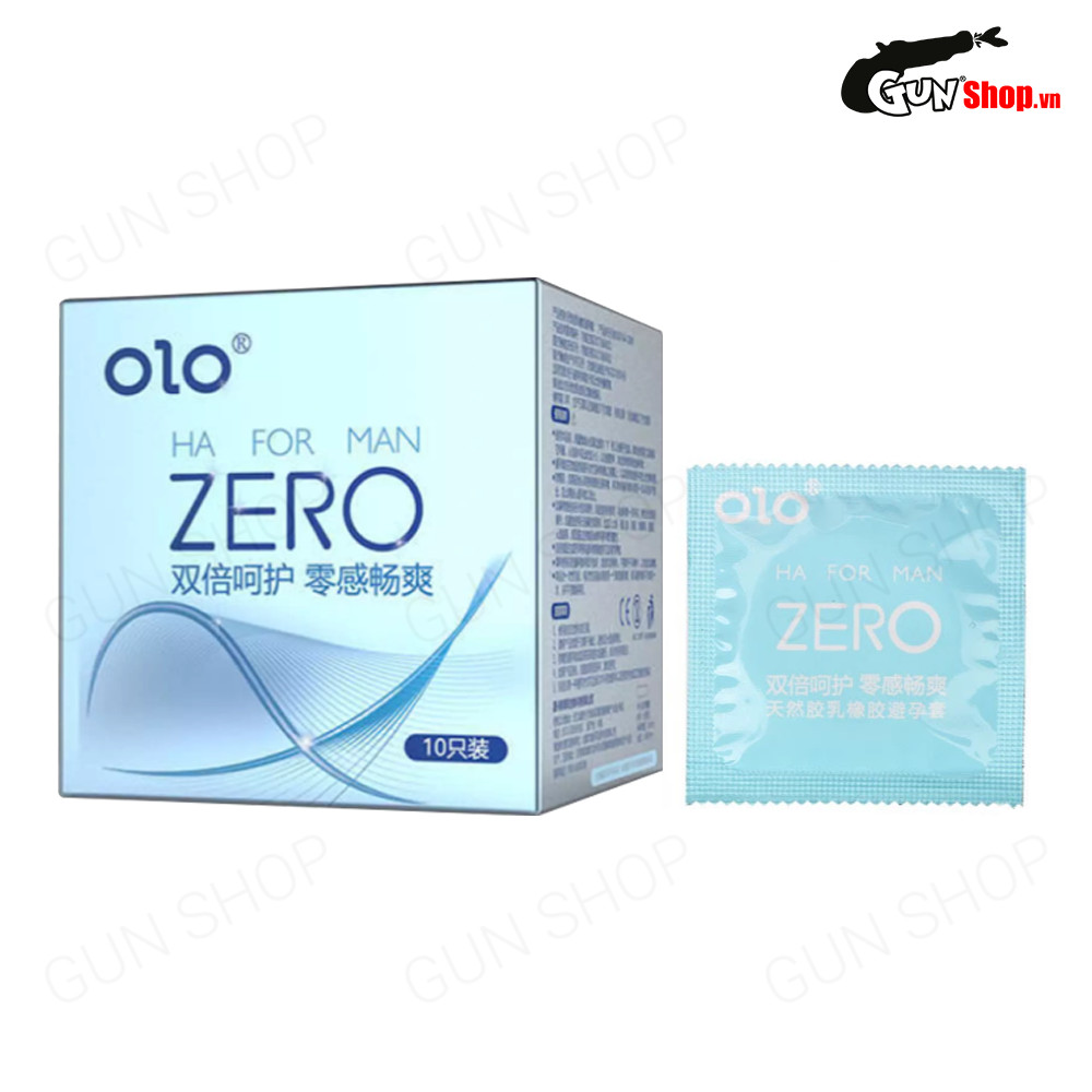 [Hộp 10 cái] Bao cao su OLO 0.01 Zero Ha For Man - Siêu mỏng, nhiều gel bôi trơn