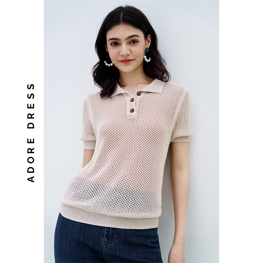 Áo Polo T-shirts len dệt 3 màu 313TS1002 ADORE DRESS