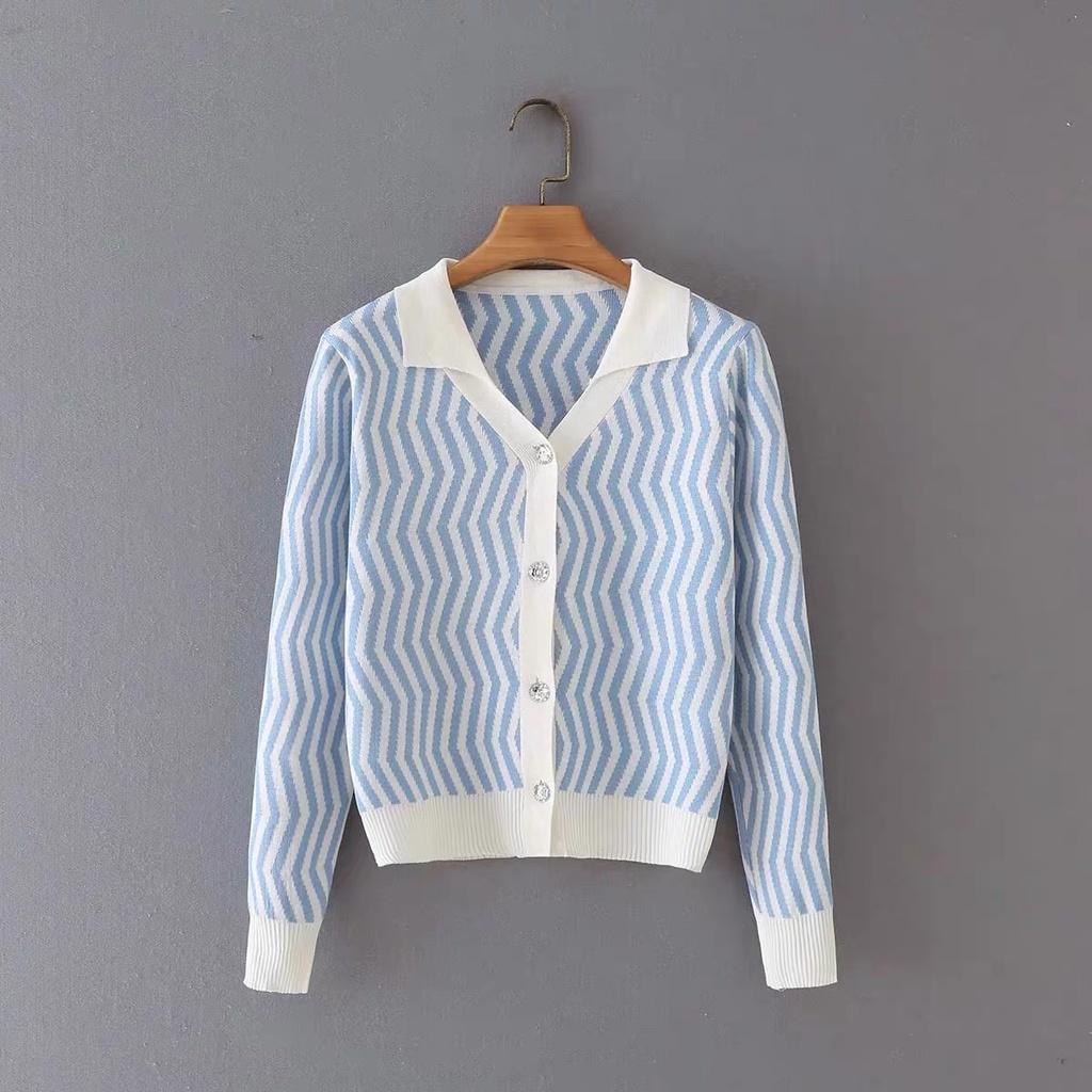Áo khoác cardigan nữ dệt kim len mềm mịn tay dài họa tiết phong cách Hàn Quốc 2021 New Arival