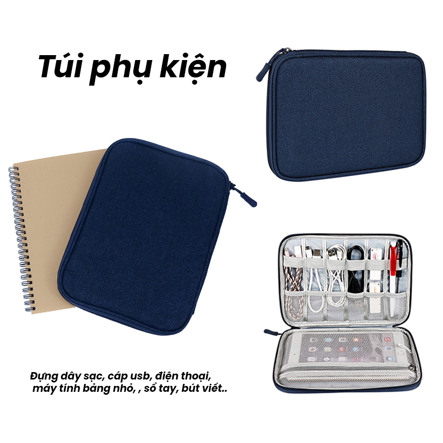 Túi Phụ Kiện Đa Năng Đựng Điện Thoại, Dây Sạc, Thẻ Nhớ - Chất Liệu Vải Agni Cao Cấp Chống Thấm - Nhỏ Gọn Tiện Dụng [FT3