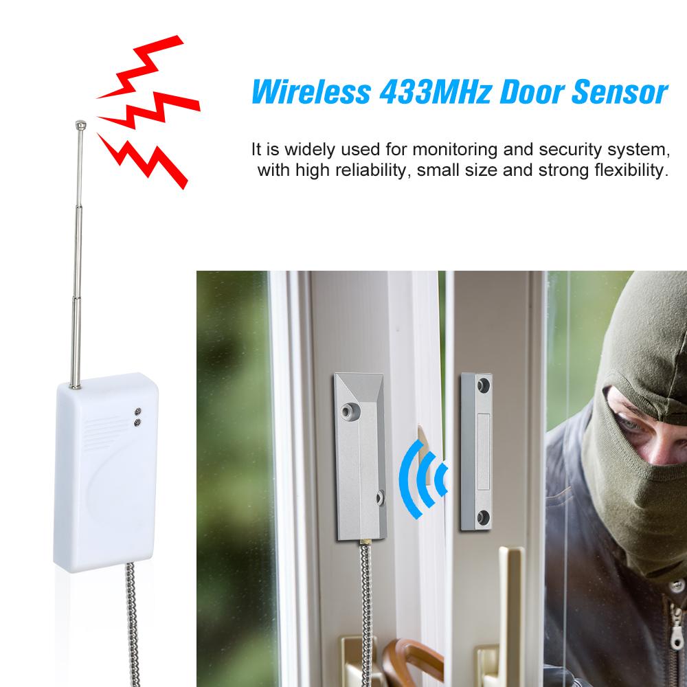 Wireless 433MHz Metal Rolling Door Magnetic Contact Sensor Switch Door Window Open Detector Normal Close Type For Home Burglar Alarm System