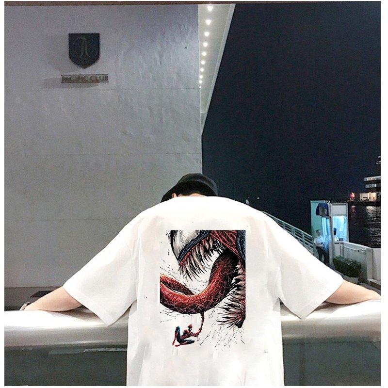 Áo thun unisex nam nữ tay lỡ họa tiết hàm quái vật vải dày mịn 2021T3112