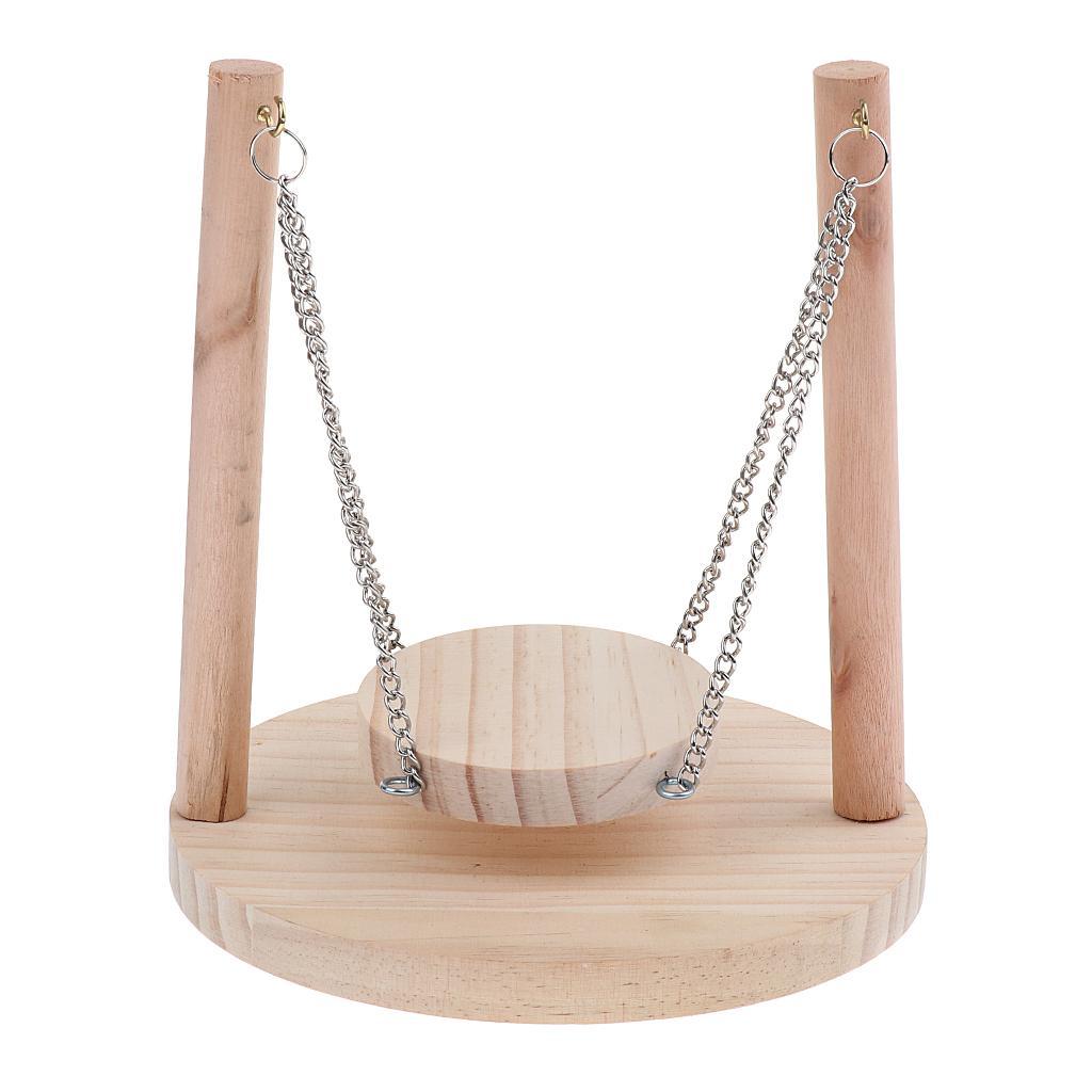 Wood Bird Perch Swing for Pet Parrot Canary Finch Pigeon Hamster Mice Gerbil