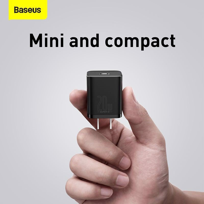 Bộ sạc nhanh, nhỏ gọn Baseus Super Si Quick Charger 20W dùng cho iPhone 12/iP11/XS Max - Hàng chính hãng