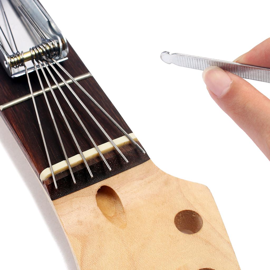 Đàn Guitar Cầu Pin Lỗ Tập Tin Dài Tập Tin Công Cụ Sửa Chữa Bộ 14 Số Lượng Lớn