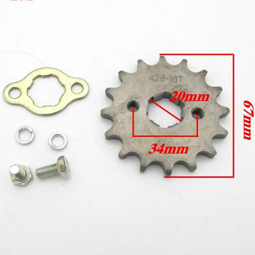 16 Teeth 428 Chain Front Sprocket Cog for Pit Trail Dirt Bike ATV Quad Buggy