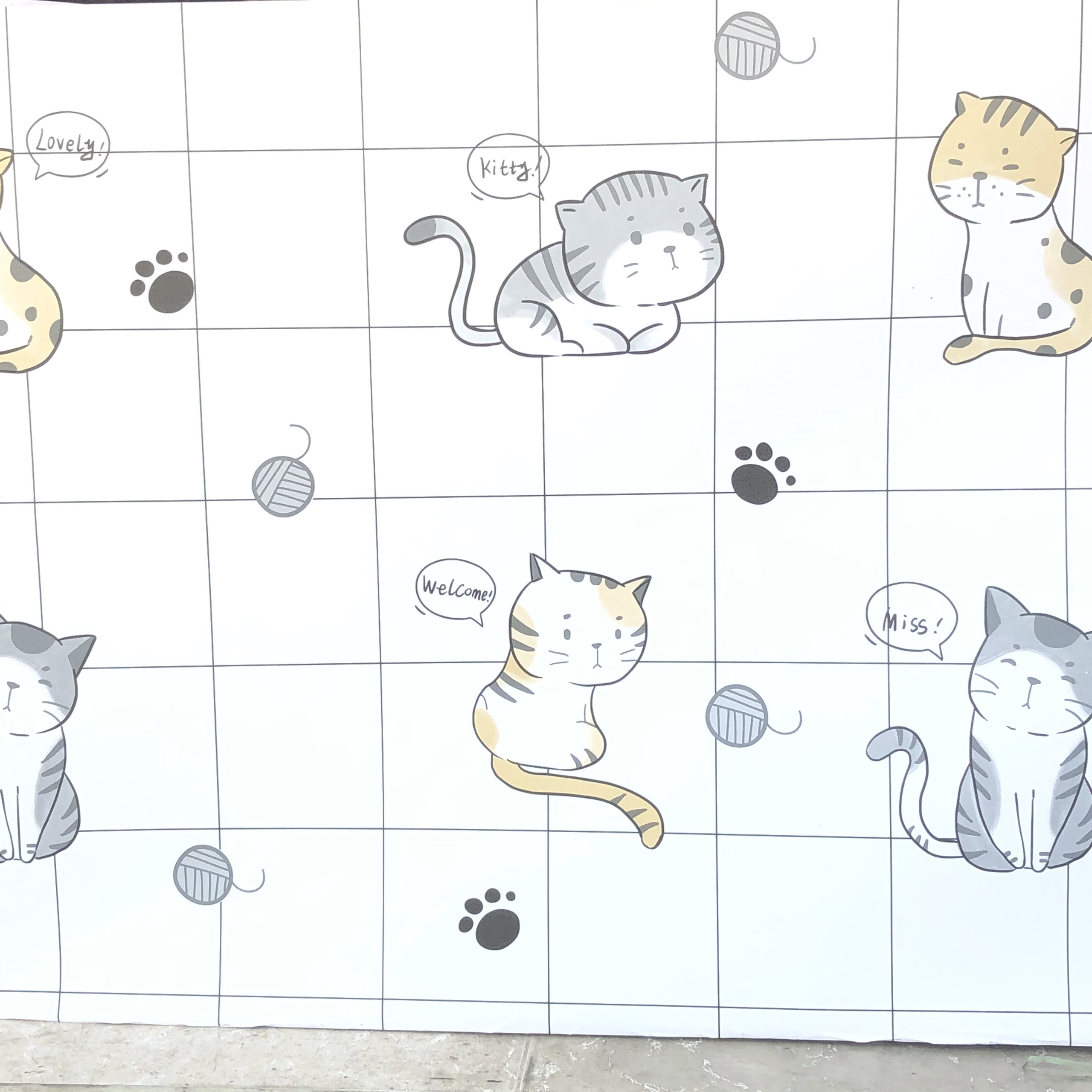 CUỘN 5M DECAL GIẤY DÁN TƯỜNG BẾP KEO SẴN KHỔ 60CM MẪU NHỮNG CHÚ MÈO
