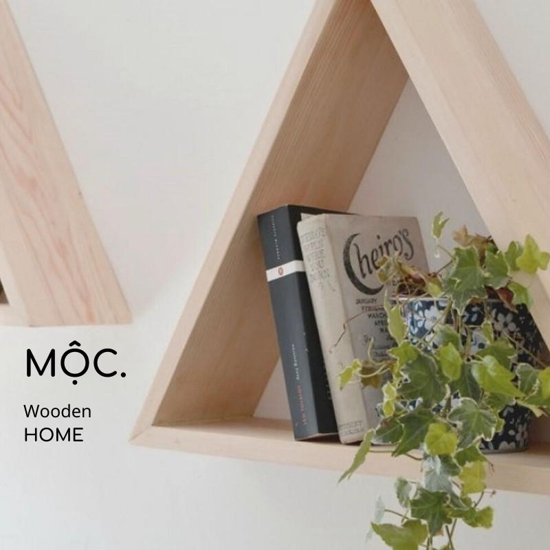 Kệ Gỗ Tam Giác Trang Trí Tường/ Triangle Wood Shelf Decor - Mộc. Home