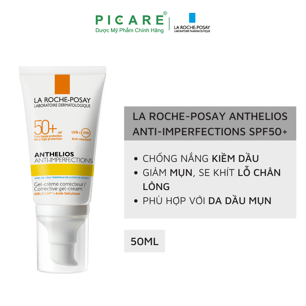 Kem Chống Nắng Dành Cho Da Bóng Dầu, Dễ Nổi Mụn La Roche-Posay Anthelios Anti-Imperfection 50ml