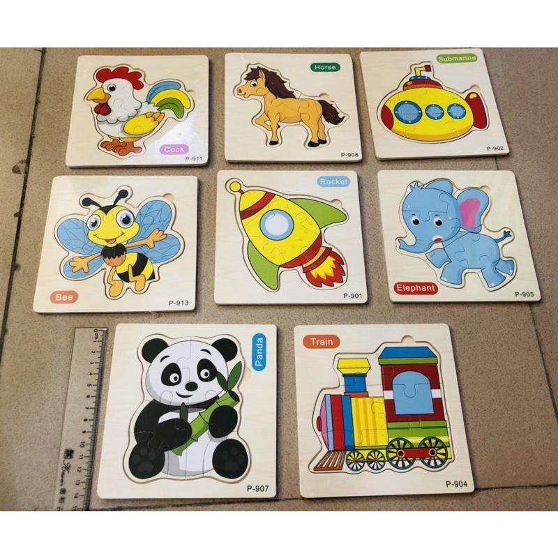 Tranh ghép gỗ 3D có kèm tên tiếng anh cho bé