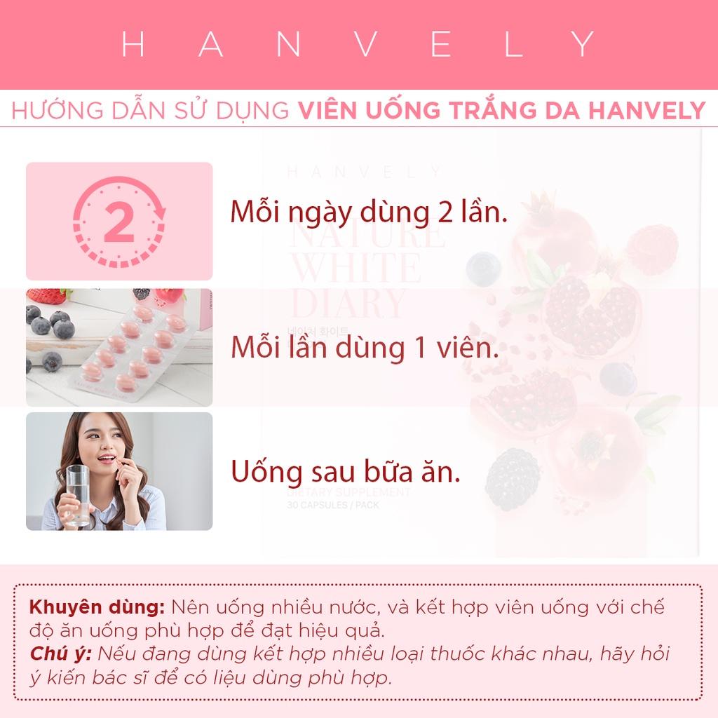 Combo 60 viên uống trắng da, giảm nám Hanvely Nature White Dairy