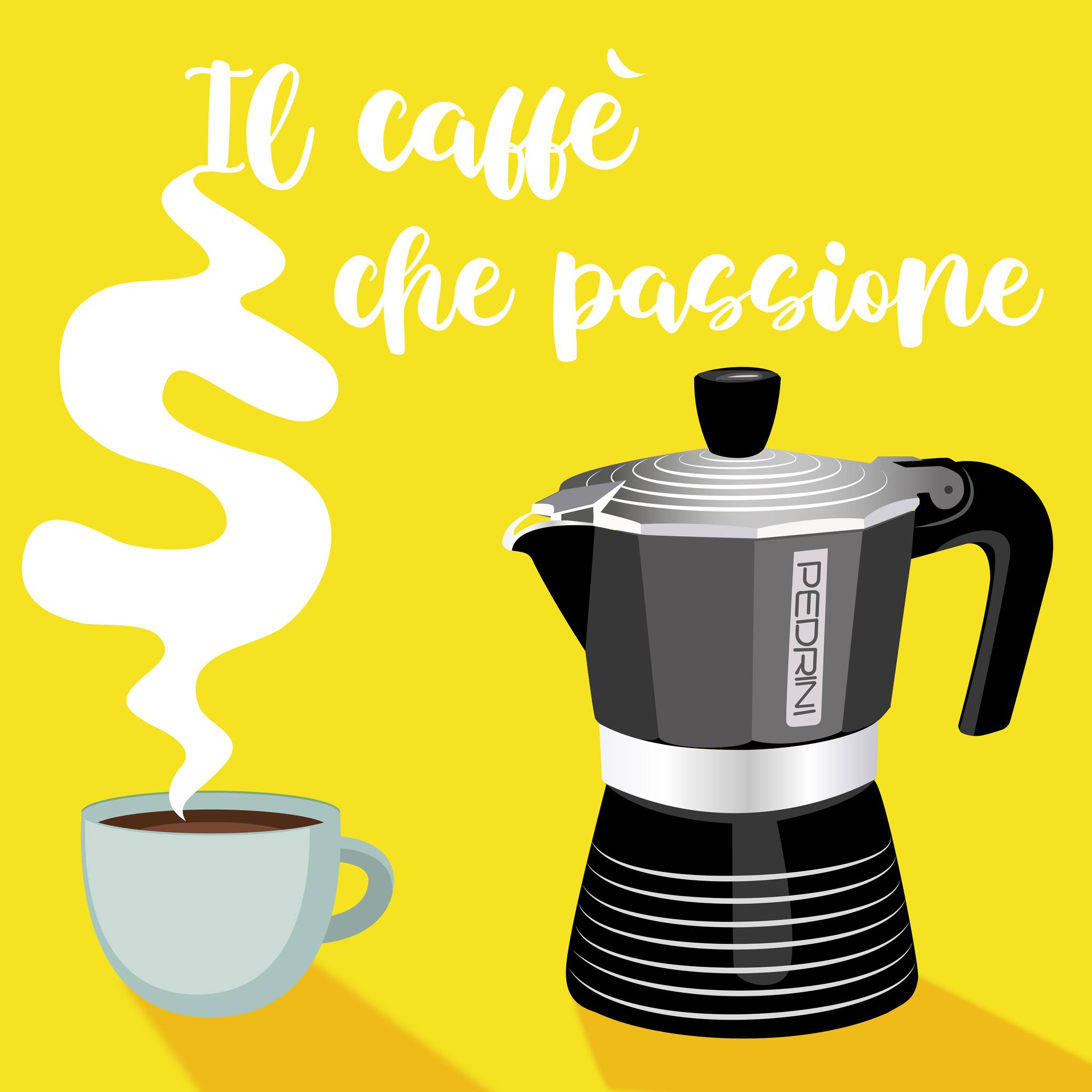 Ấm pha cà phê PEDRINI Infinity Rock - Aluminium - Màu Đen - 1 cup /2 cup /3 cup /6 cup