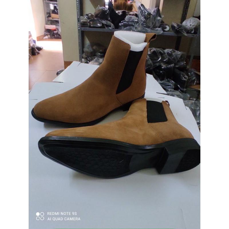 Chelsea Boots da lộn, đế đúc, tăng chiều cao 6cm