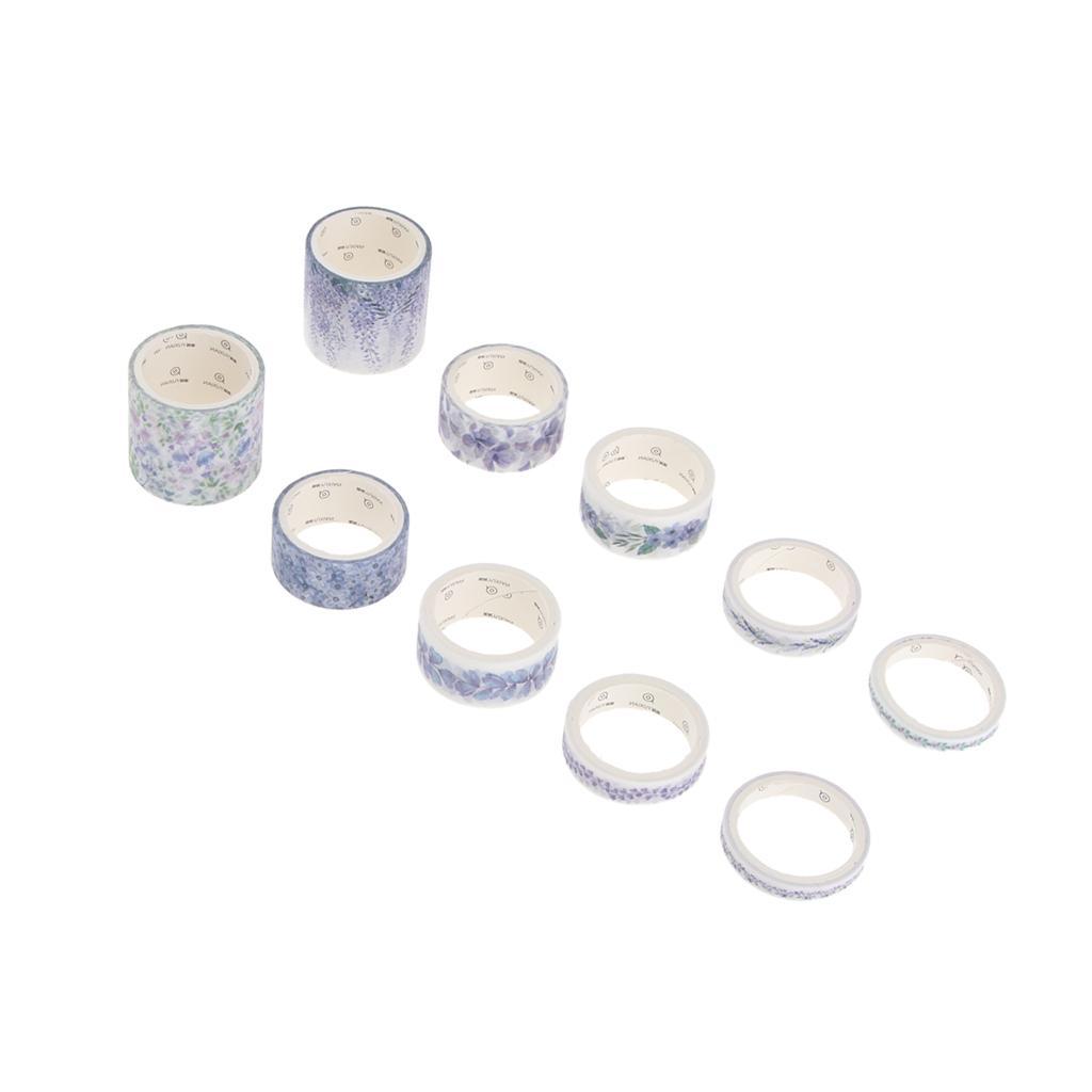 10 Rolls Washi Masking Tape Set, Great for DIY Decor Scrapbooking Sticker Masking Paper Decoration Tape Adhesive School Supplies
