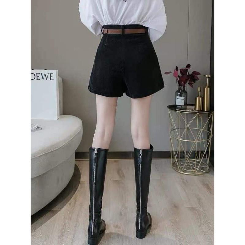 quần short nhung tăm kèm đai