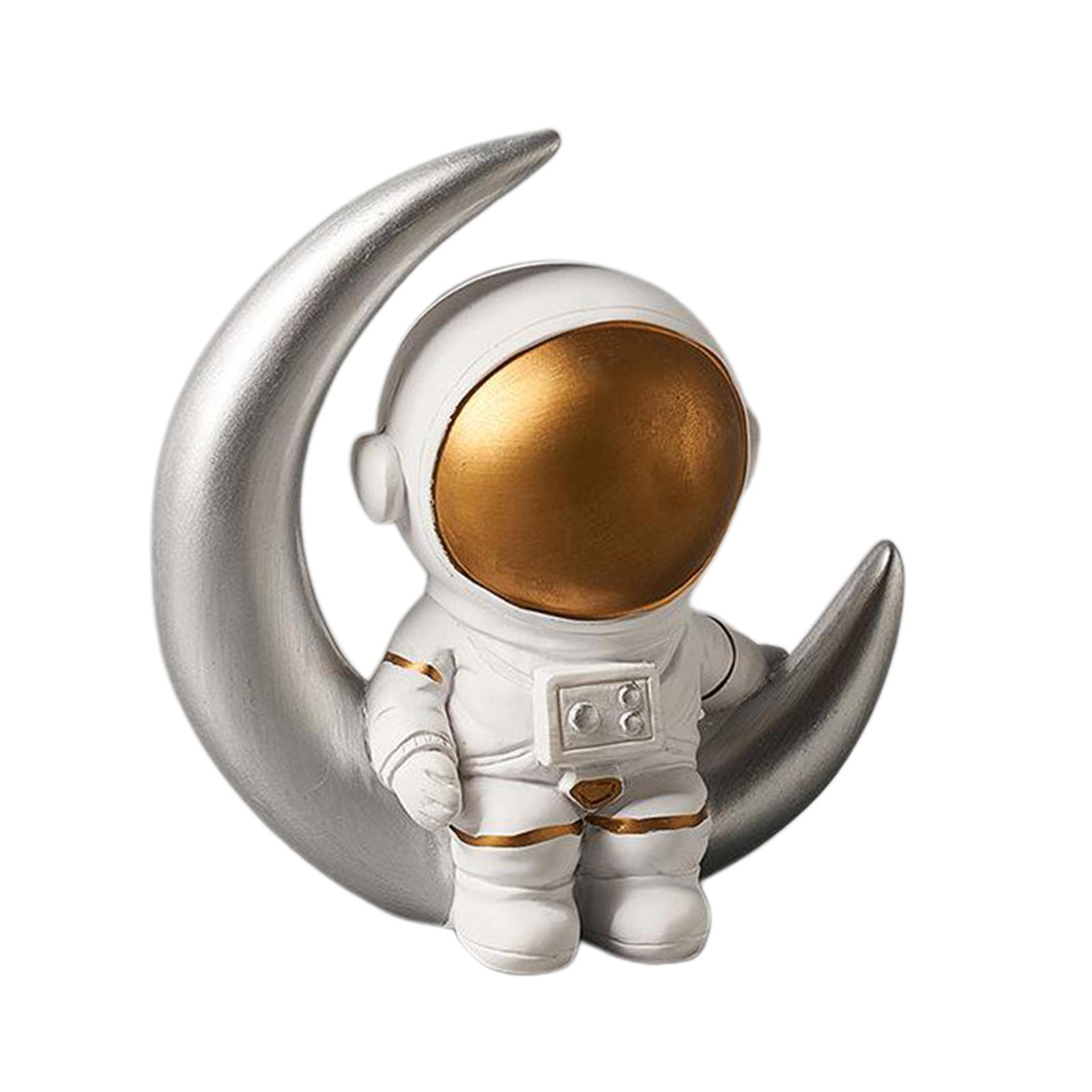 Astronaut Statues Sculpture Figurine Ornament Home Art Crafts Desktop Tabletop Decoration Home Office Decor