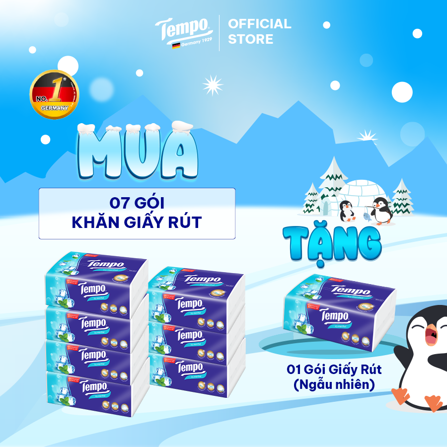 [MUA 7 GÓI TẶNG 1 GÓI] Khăn giấy cao cấp Tempo Softpack - 4 lớp bền dai, an toàn cho da - Thương hiệu Đức
