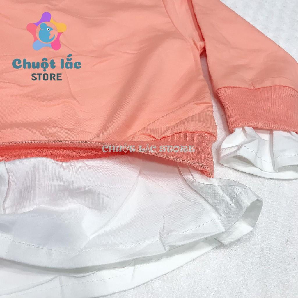 Sét bộ quần áo bé gái thun cotton 4 chiều kèm túi đeo cho bé từ 10kg đến 22kg