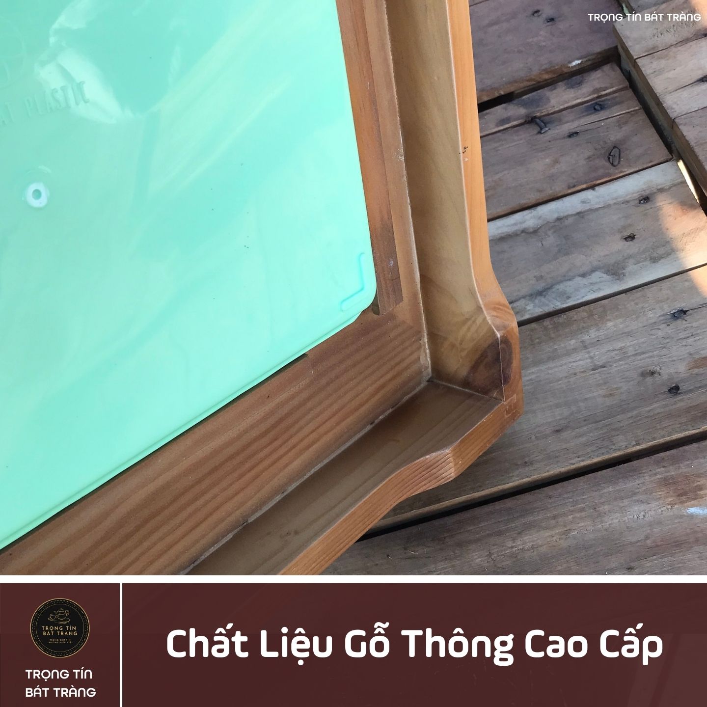 KT 70 Khay Trà Gỗ Thông Cao Cấp Hình Chữ Nhật  Kích Thước 43*32*7