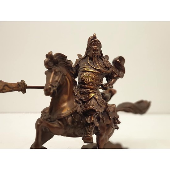 Tượng Đồng Quan Công Vân Trường, Quan Vũ Cưỡi Ngựa Trấn Trạch Trừ Tà Bằng Đồng Thau Hun Gỉa Cổ