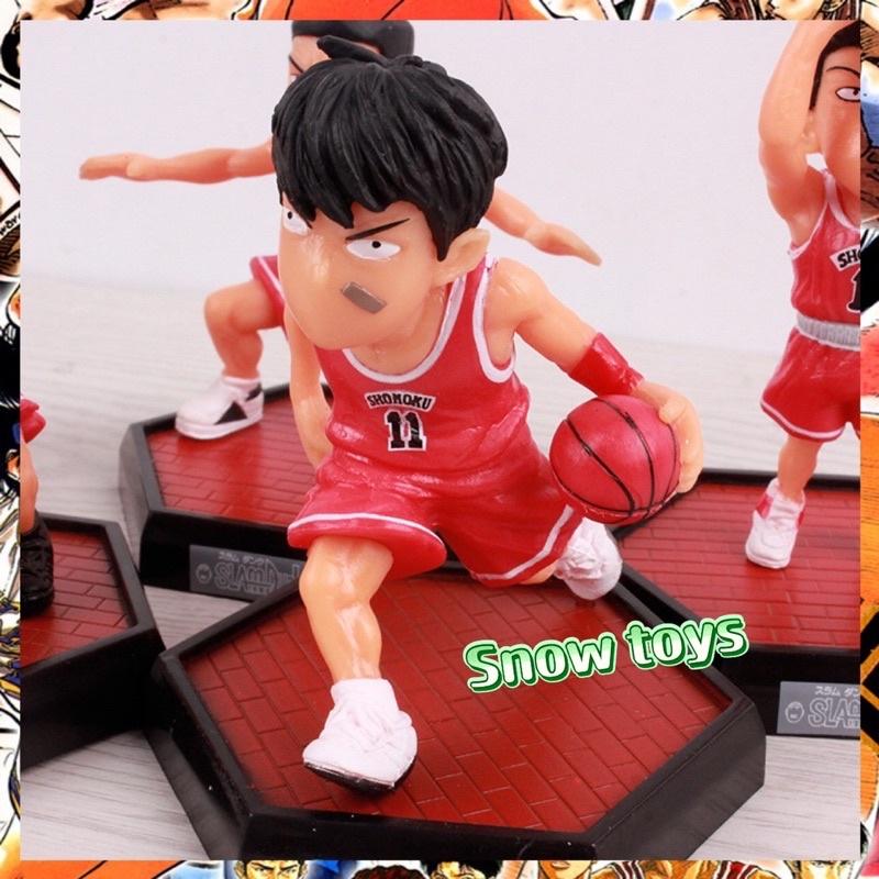 Mô hình Slam Dunk - Set Mô hình bóng rổ Rukawa Hanamichi Takenori Ryota Mitsui Akagi - Team bóng rổ trường Shohoku - 8cm
