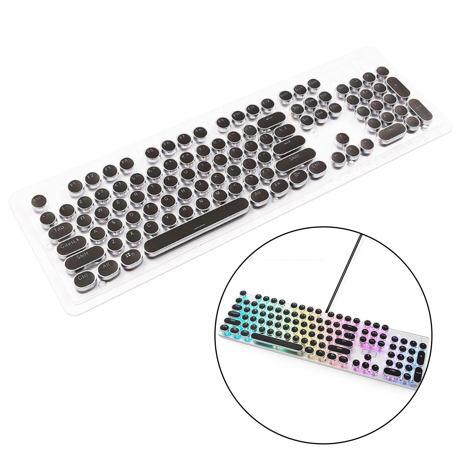Round Keycaps - Double Shot PBT Keycap Set with Translucent Layer, for Mechanical Keyboards, Full 108 Key Set