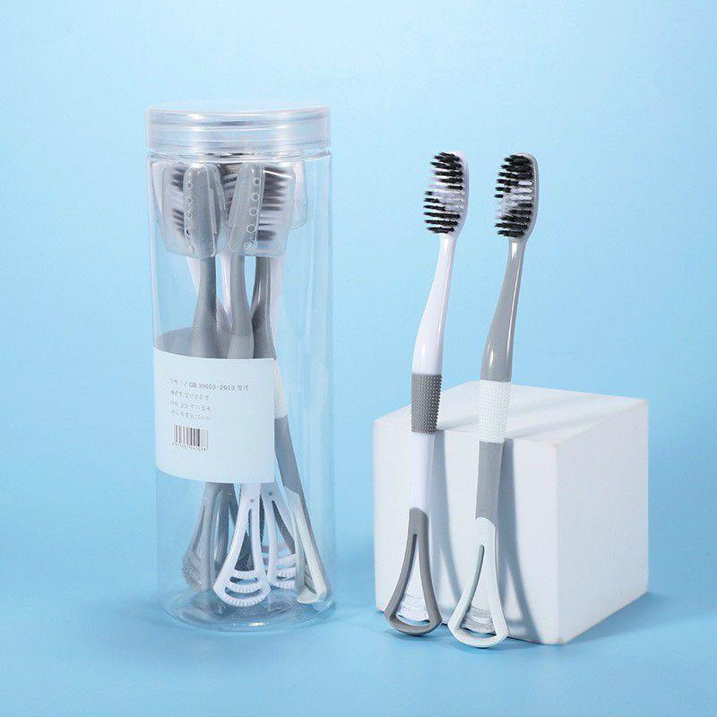 Hộp 8 Bàn Chải Đánh Răng 2 Đầu Có Cạo Rơ Lưỡi - GOOD DEAL