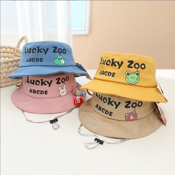 Mũ vành cho bé họa tiết LUCKY ZOO Chất Cotton mềm mịn kiểu dáng hàn quốc , 2 tuổi - 6 tuổi