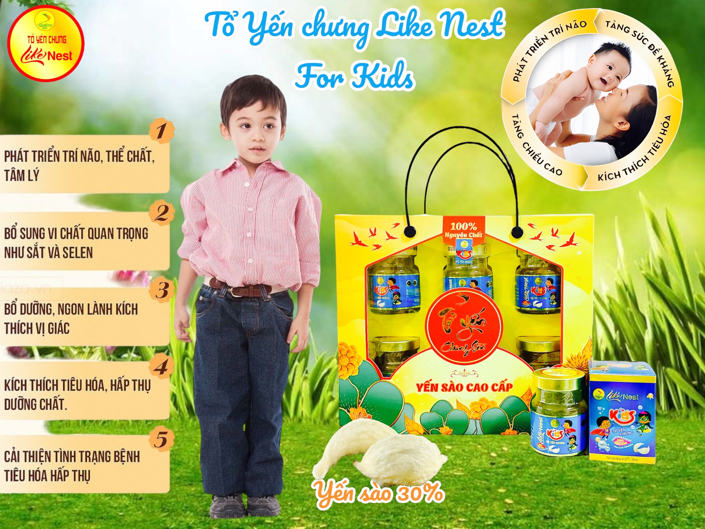 Yến Chưng Kids Dành Cho Bé Like Nest 30% Yến