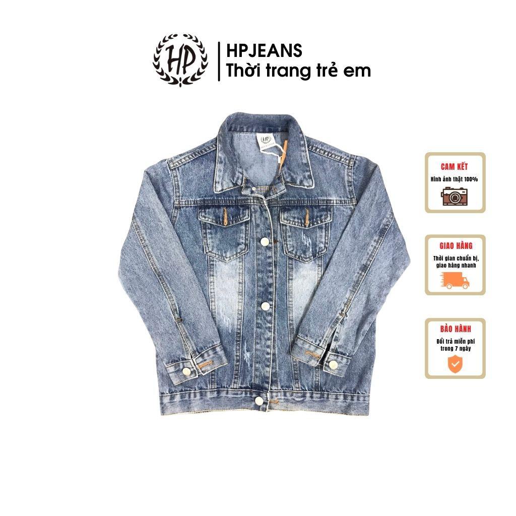 Áo Khoác Jean Cho Bé HPJEANSAB24 HẬU BÙI Áo khoác Bò HPJeans Cho Bé Trai Bé Gái Chất Liệu 100% Cotton Cho Các Bé