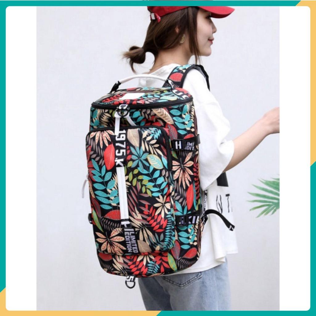 Balo túi đeo vai quai xách 2in1 Floral GenZ dung lượng lớn - thích hợp đi du lịch đi làm