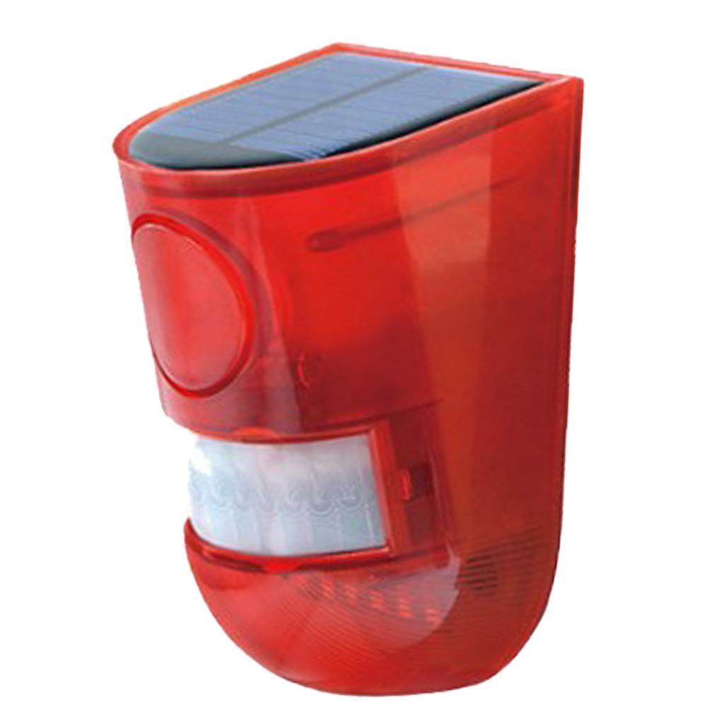 Solar Sound Light Alarm 110db Siren Sound Alert Strobe Security Alarm System