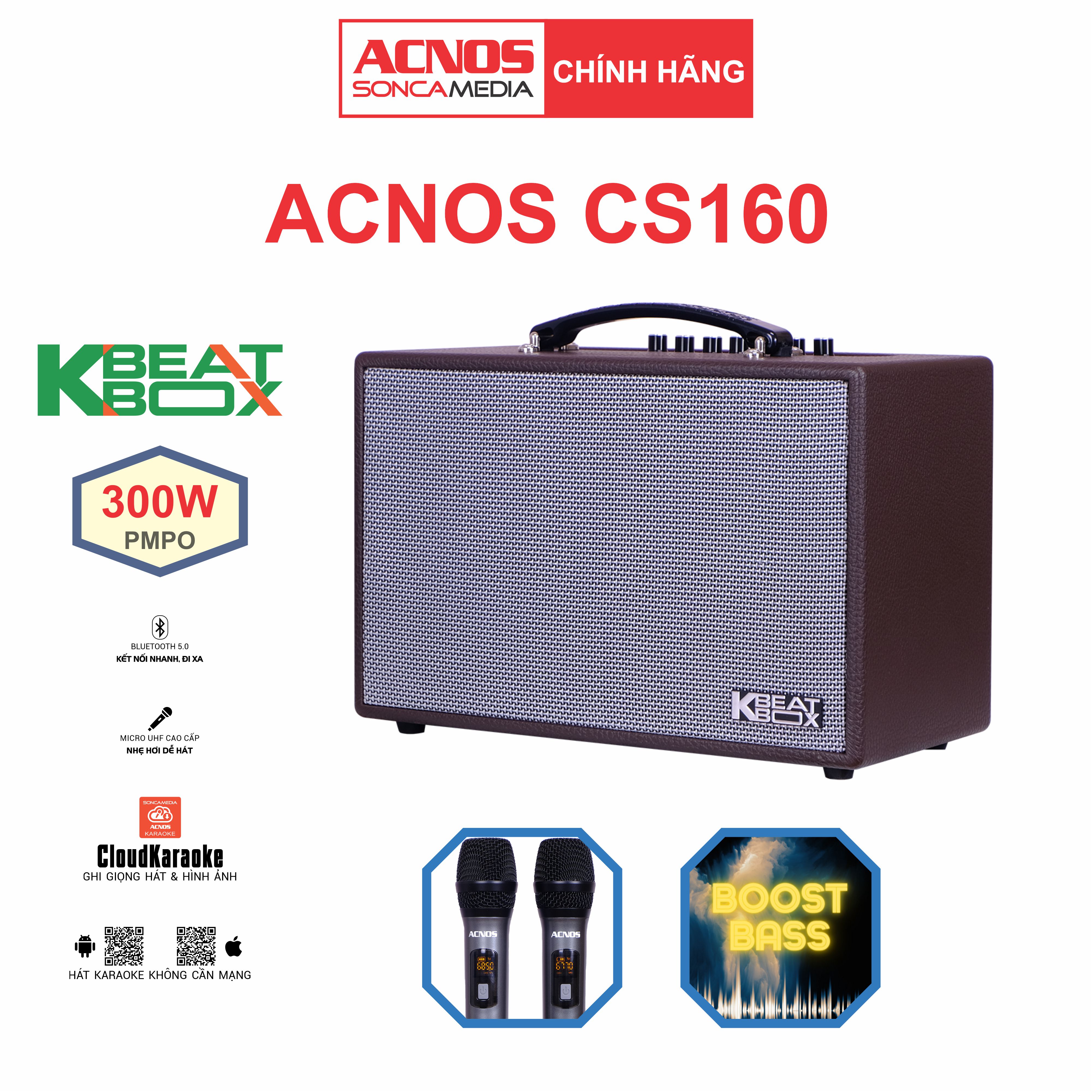 Dàn âm thanh di động xách tay mini ACNOS CS160 [HÀNG CHÍNH HÃNG]