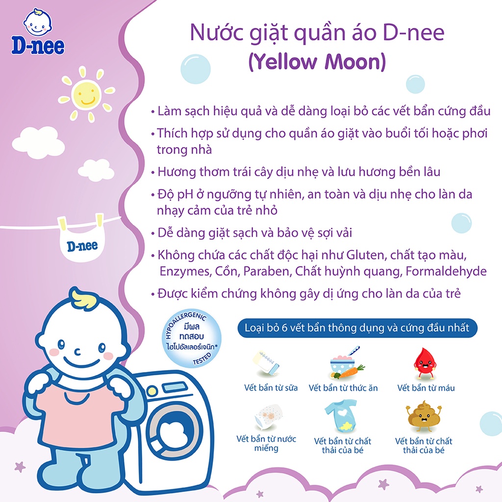 Nước Giặt Dnee Thái Lan 3000ml hàng chính hãng an toàn cho bé