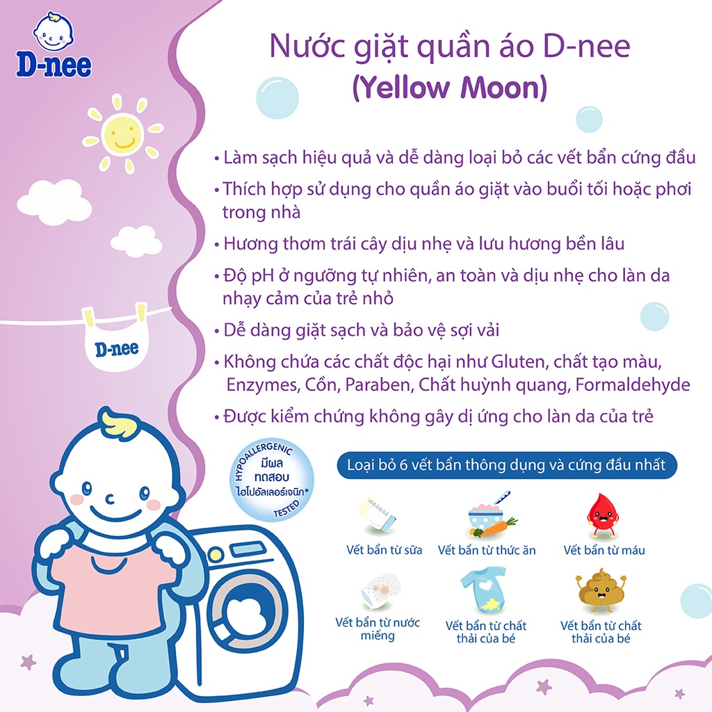 Dung Dịch Giặt Quần Áo Cho Bé D-Nee - Chai 3000ml