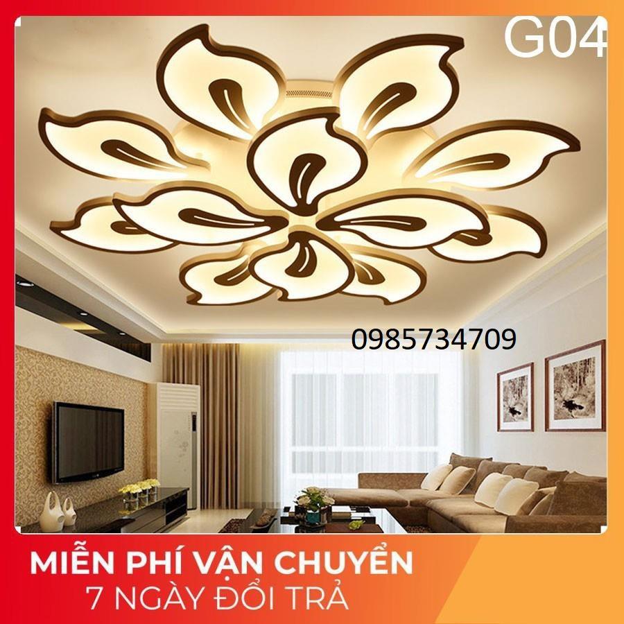 ĐÈN TRẦN trang trí phòng khách phòng ngủ -G04 Đèn Led trang trí 12 cánh, có 3 chế đố sáng hq highting