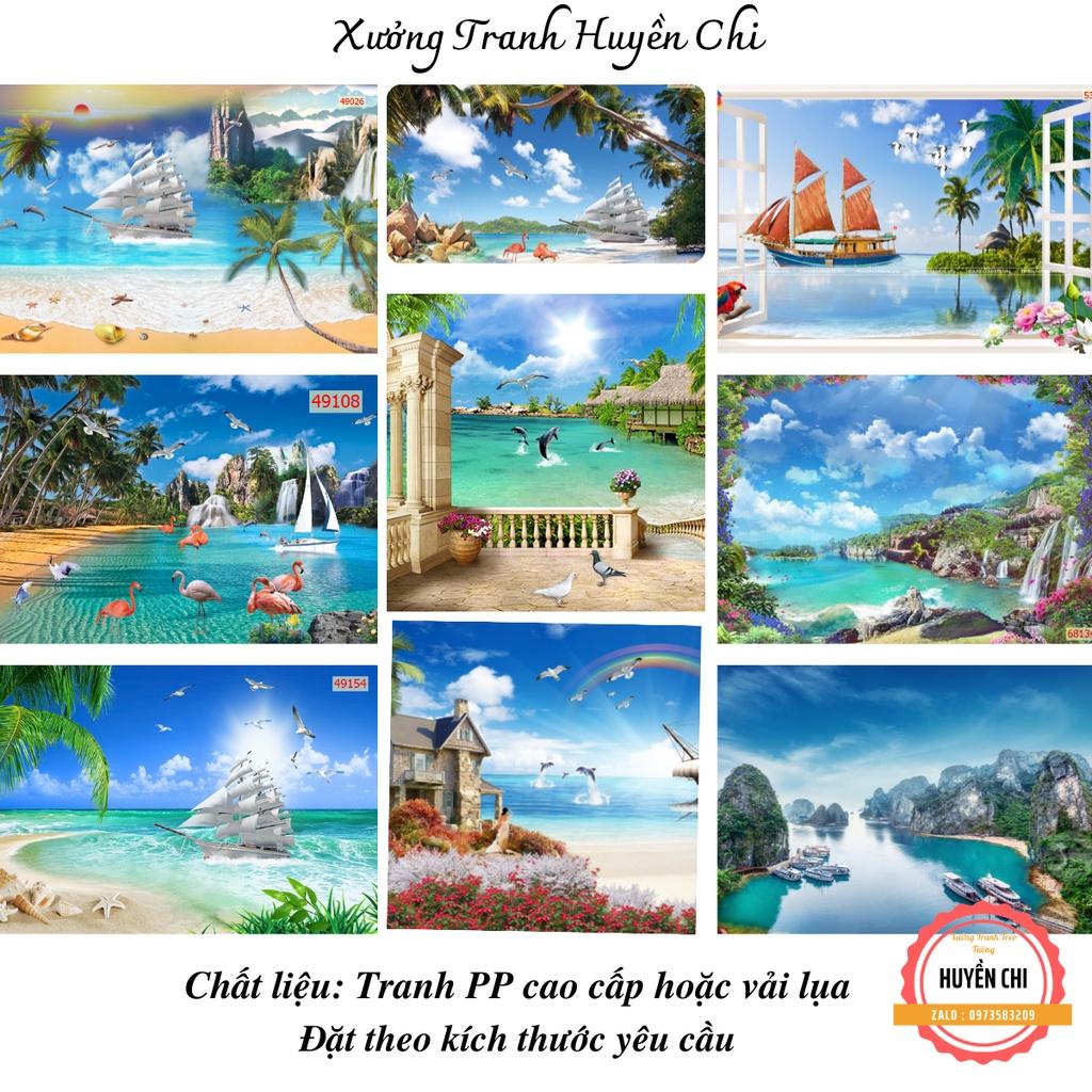 Tranh dán tường 3d trang trí phòng khách phòng ngủ,phong cảnh thiên nhiên- tranh Biển-Đặt theo kích thước yêu cầu
