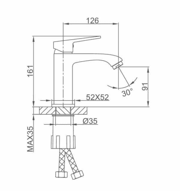 Vòi chậu lavabo nóng lạnh mạ titan Frap F1076-9 - Hàng Chính Hãng LIÊN BANG NGA