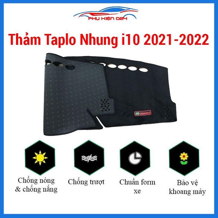 Thảm taplo ô tô Hyundai i10 2021-2022 thảm nhung lót taplo xe hơi chống nắng, cách nhiệt tốt