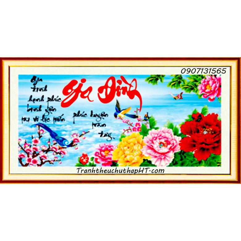 Tranh đính đá gia đình LV176: 87*45cm - Tự đính